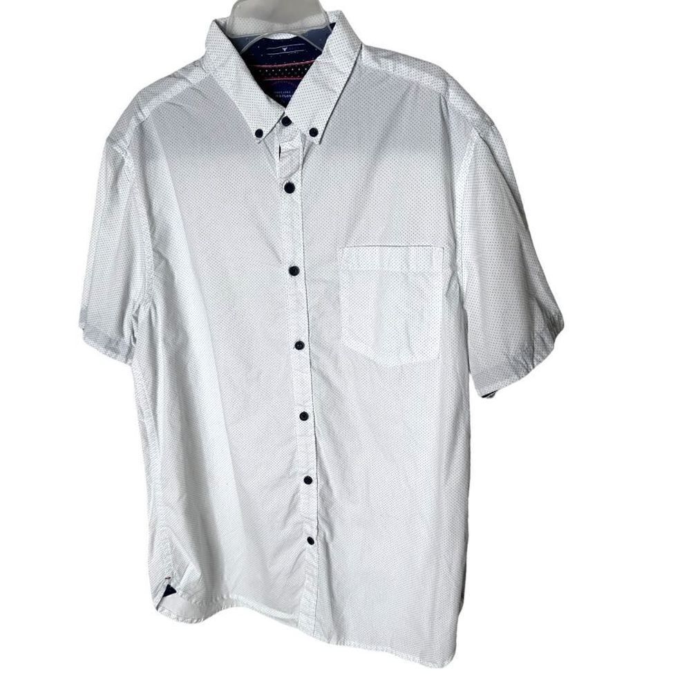 Denim & Flower Men's White Short Sleeve Button Up - Size L